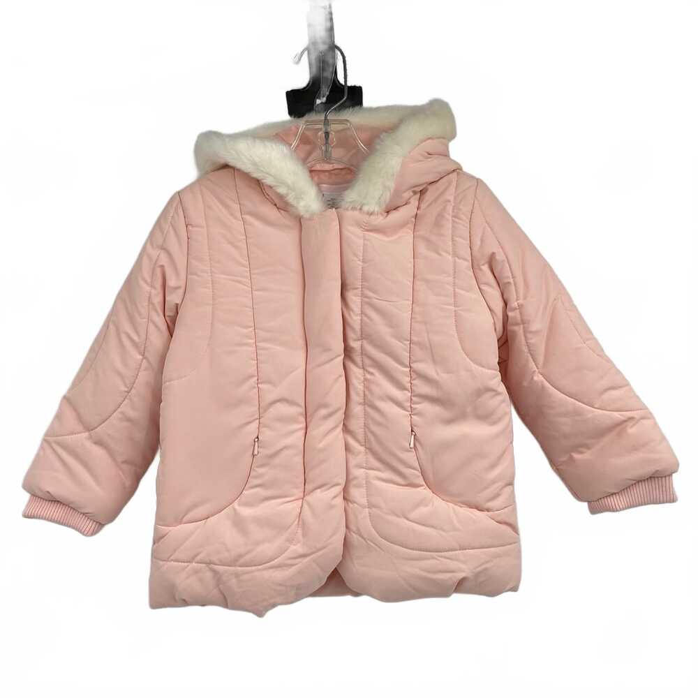 Janie and Jack Pink Faux Fur Trim Hood Puffer Jacket | 2T Girls Regular
